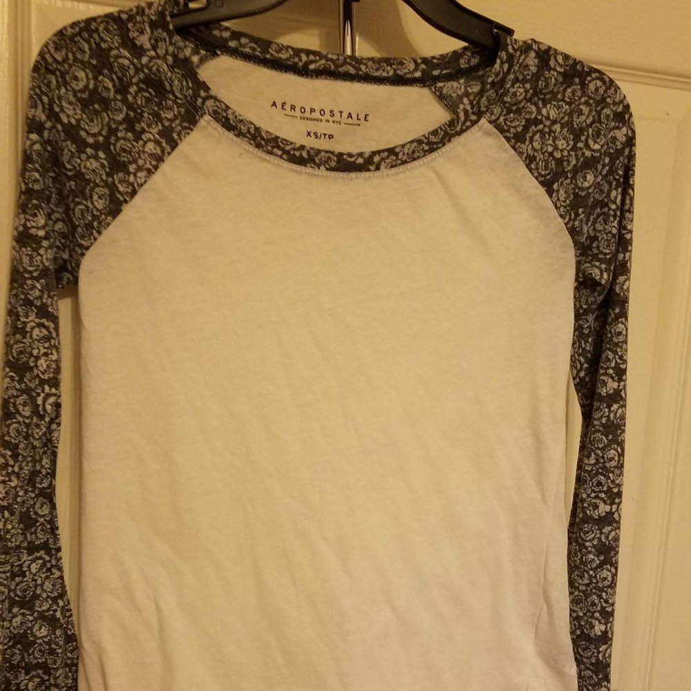 Aeropostale Floral Raglan Tee